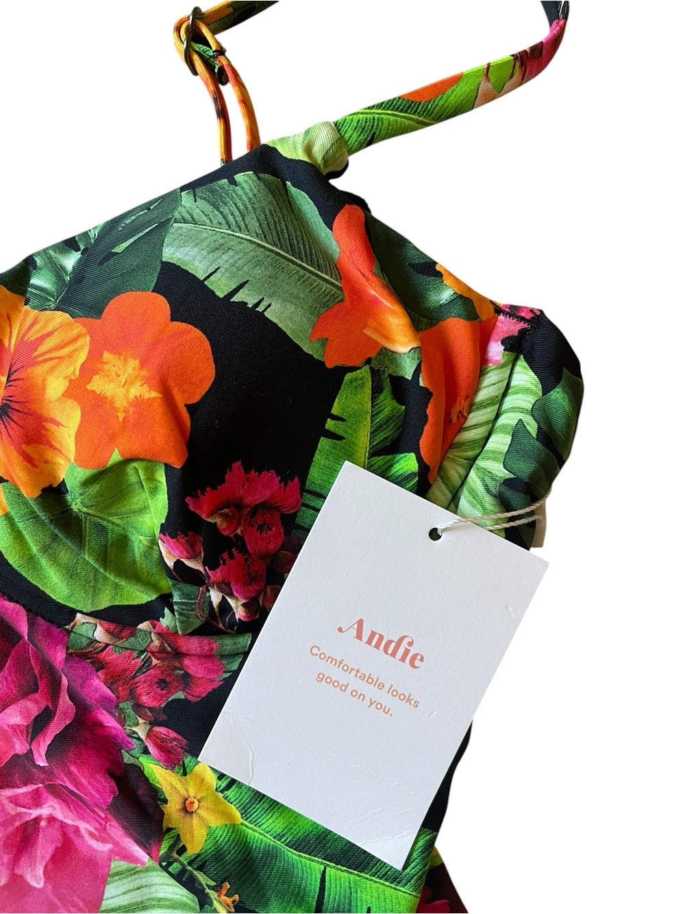 Andie Long Torso Bermuda  Tropical Floral One-Piece Swimsuit NWT - Picture 4 of 8